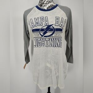 4Her By Carl Banks Tampa Bay Lightning 3/4 Sleeve Raglan Shirt Women's Medium